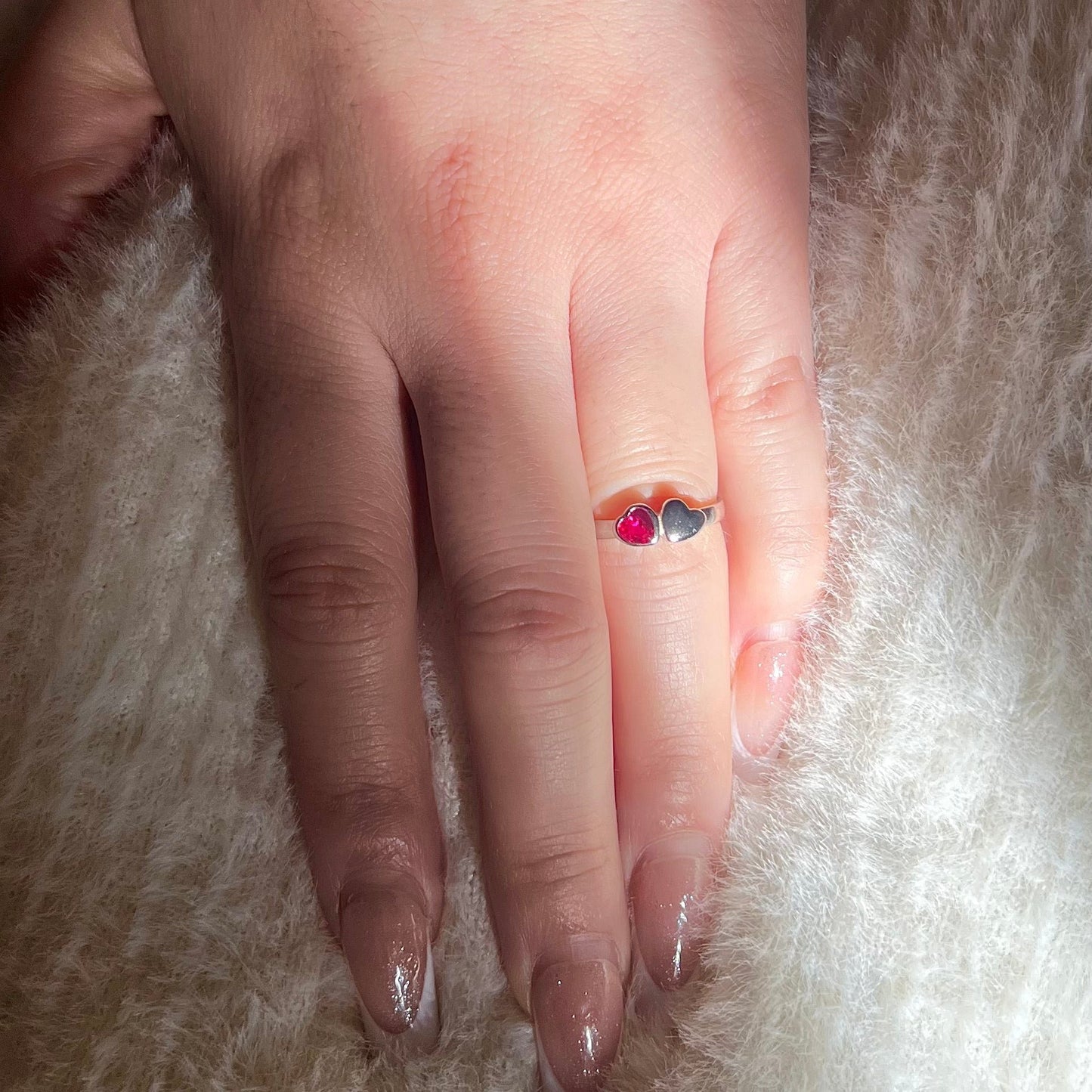 Me & Me 925 Silver Two-Heart Shape Ring