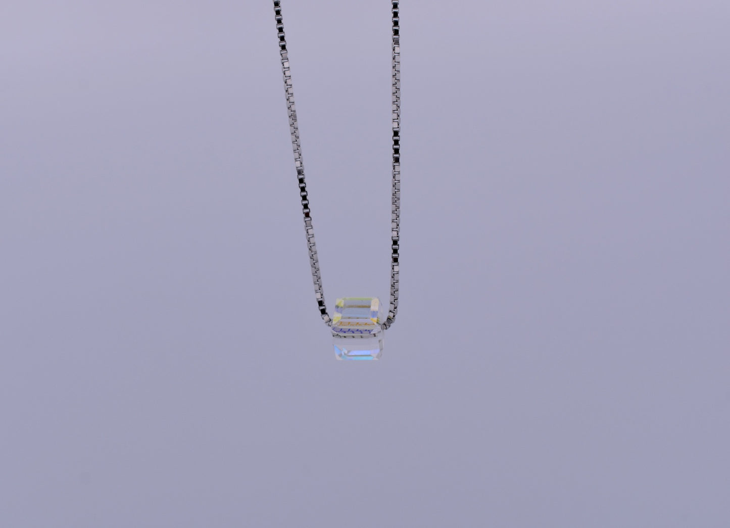 Bubbles Cubic Crystal Pendant Adjustable Choker Necklace