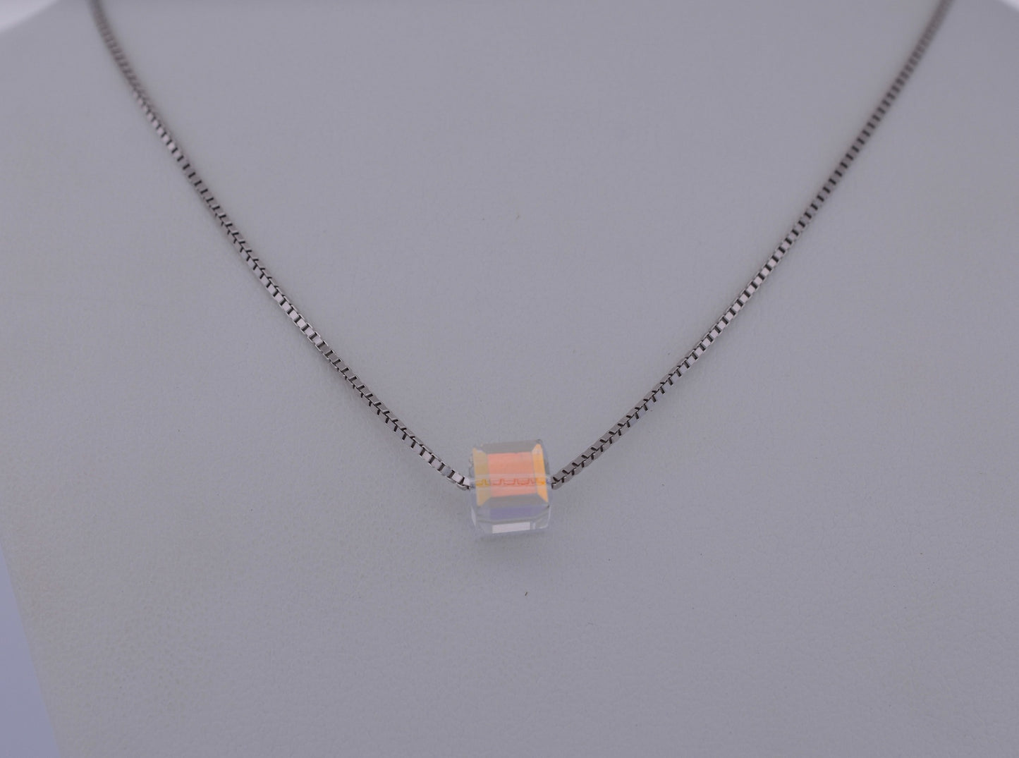 Bubbles Cubic Crystal Pendant Adjustable Choker Necklace