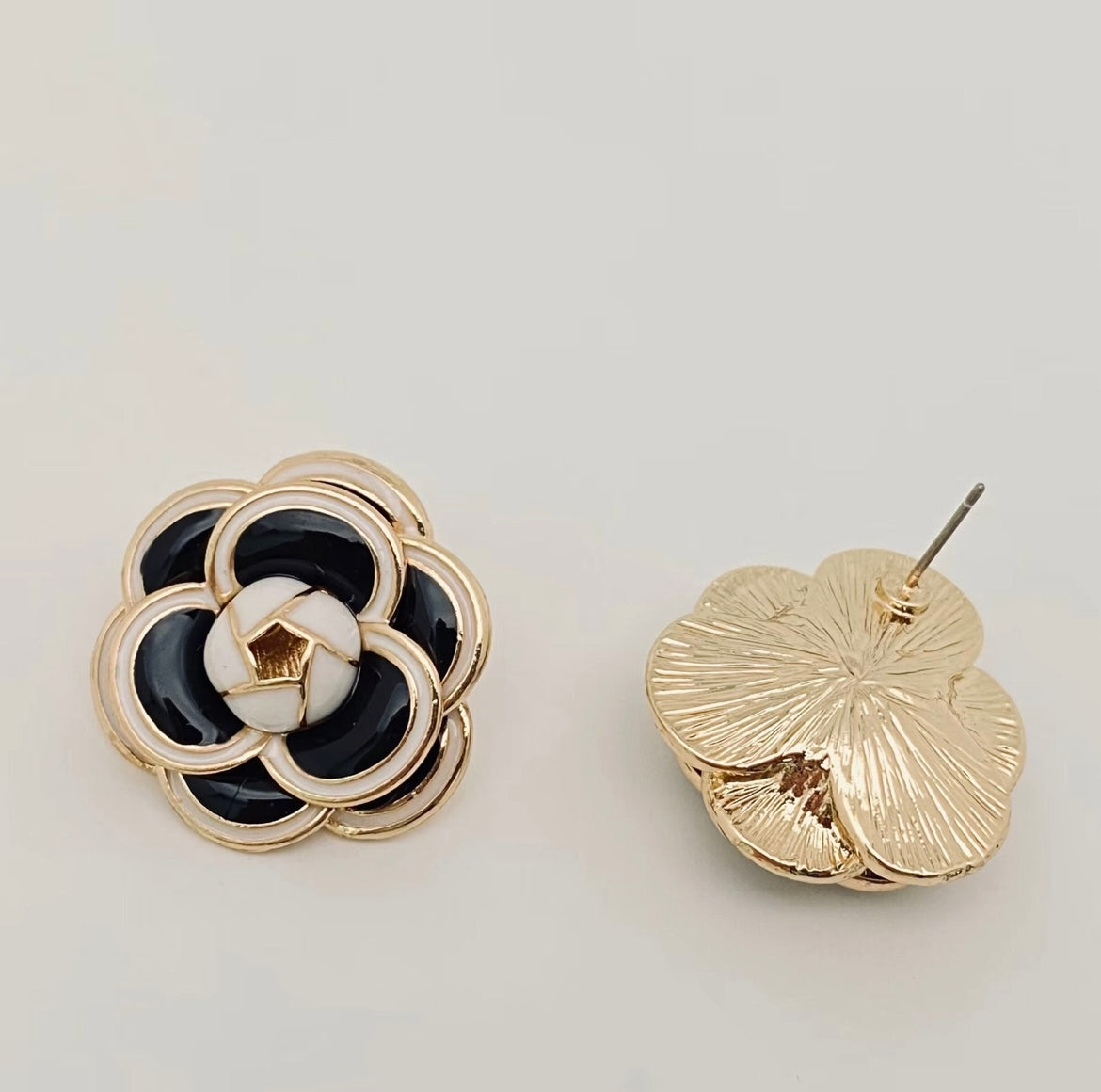 Enamel Camellia Earrings