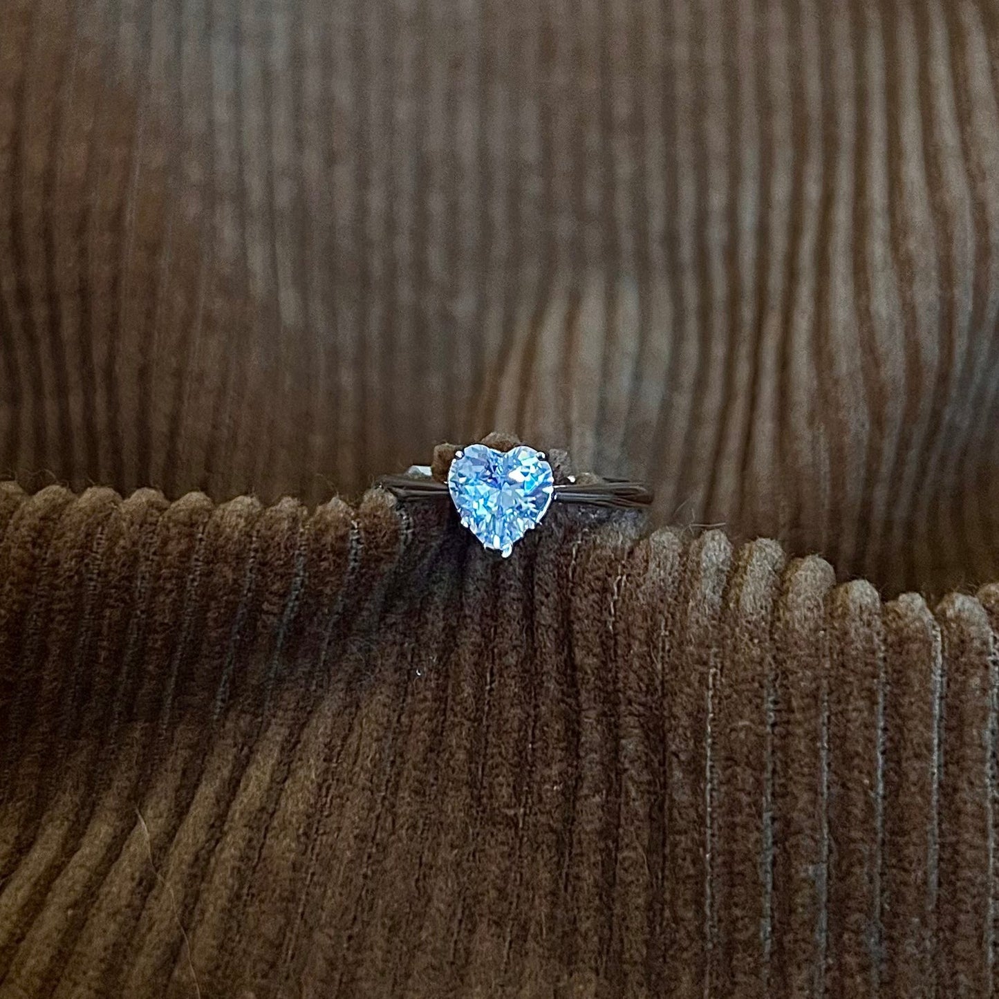 On My Mind Heart Shape Clear Zirconia Single Stone Solitaire Ring 925 Silver