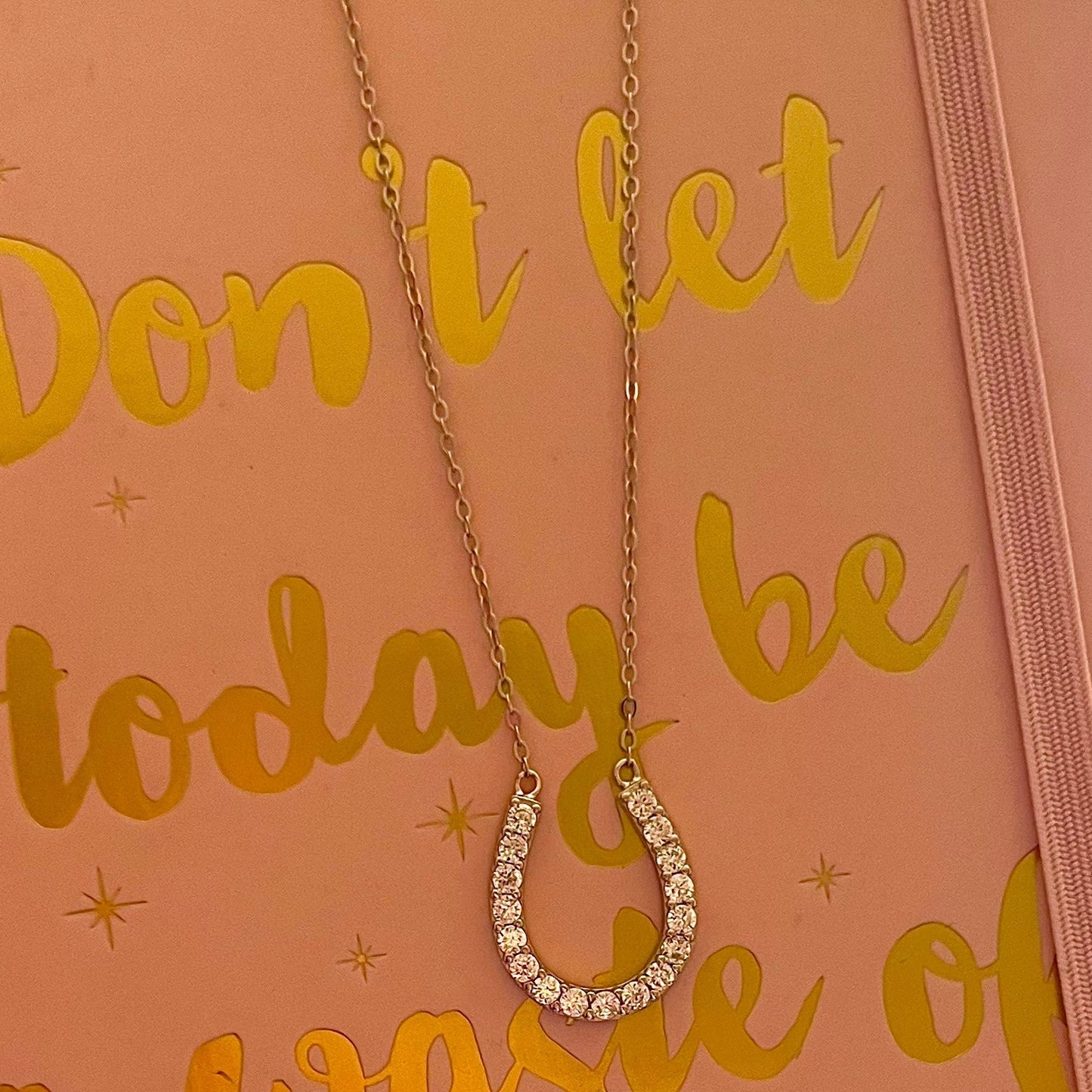 Herradura 925 Silver Horseshoe Studded Pendant Necklace