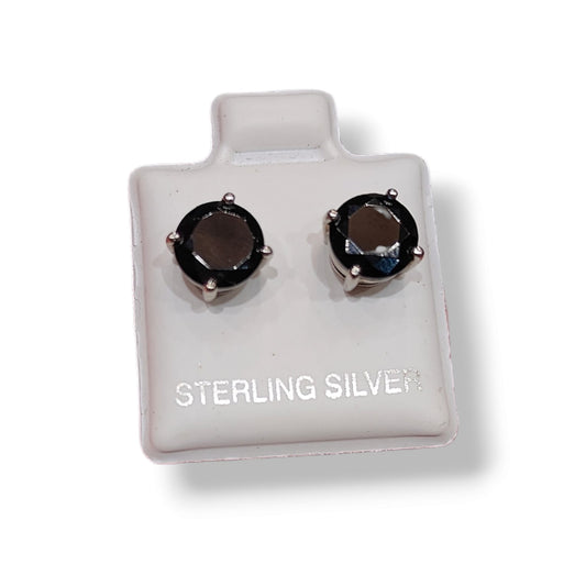 Every Midnight 925 Silver Black Circular Shape Big Stud Earrings