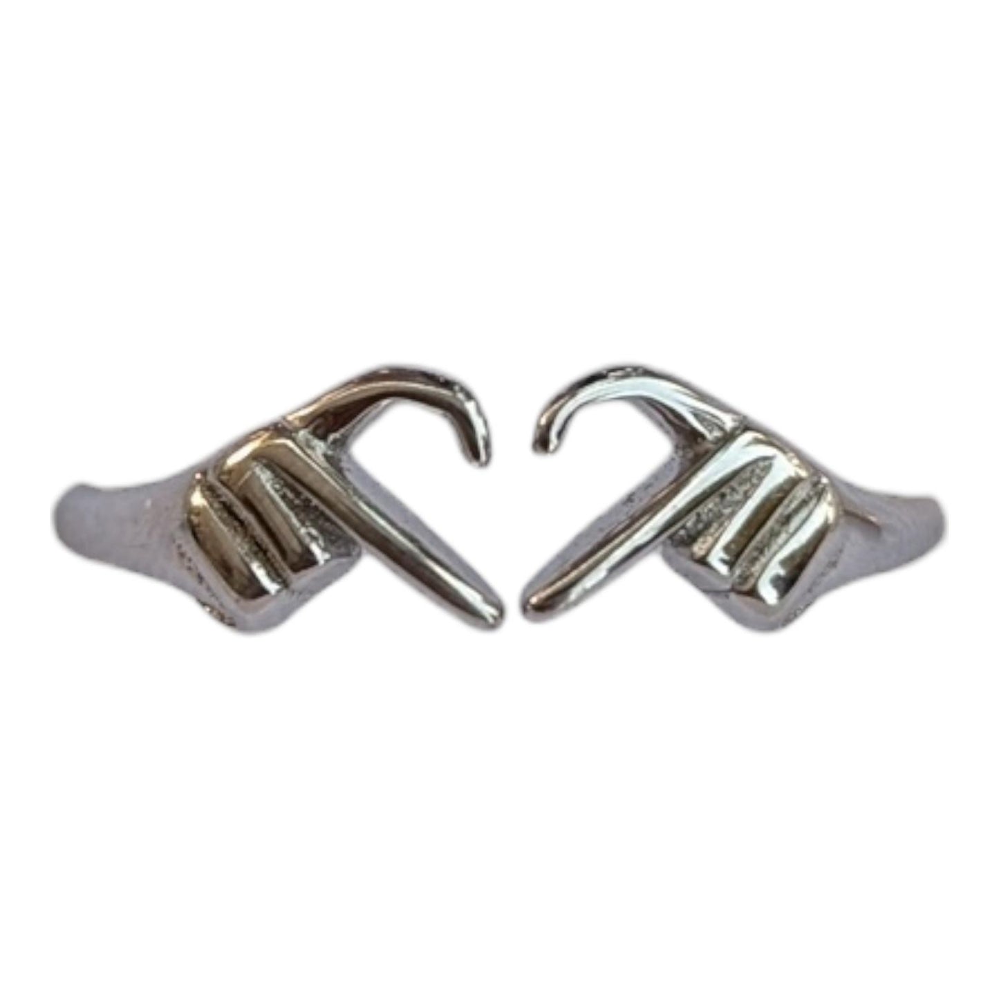925 SILVER PLUR LOVE YOU HEART HANDS ADJUSTABLE RING