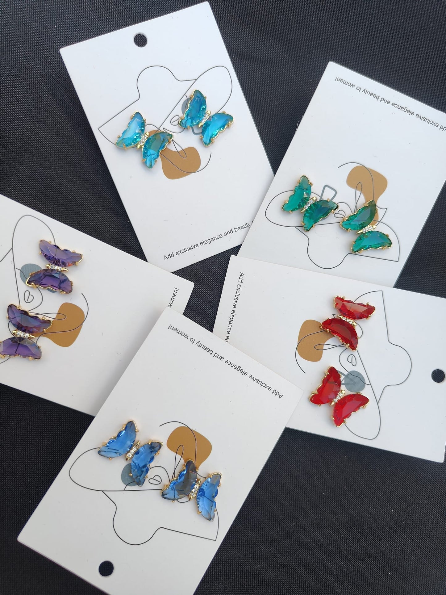 The Crystal Butterfly Stud Gold Plated Earrings