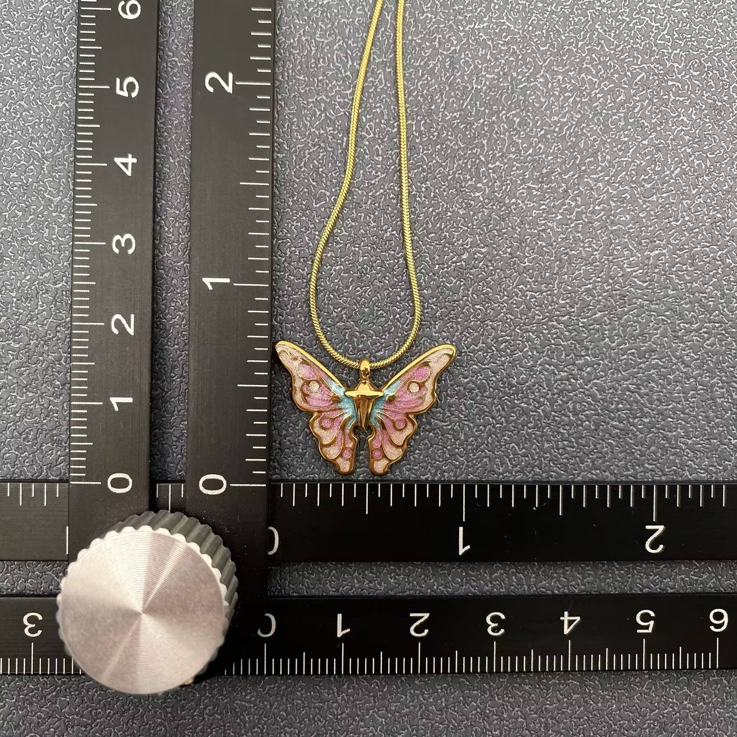 Enamel Butterfly Charm 18K Gold-Plated Stainless-Steel Necklace