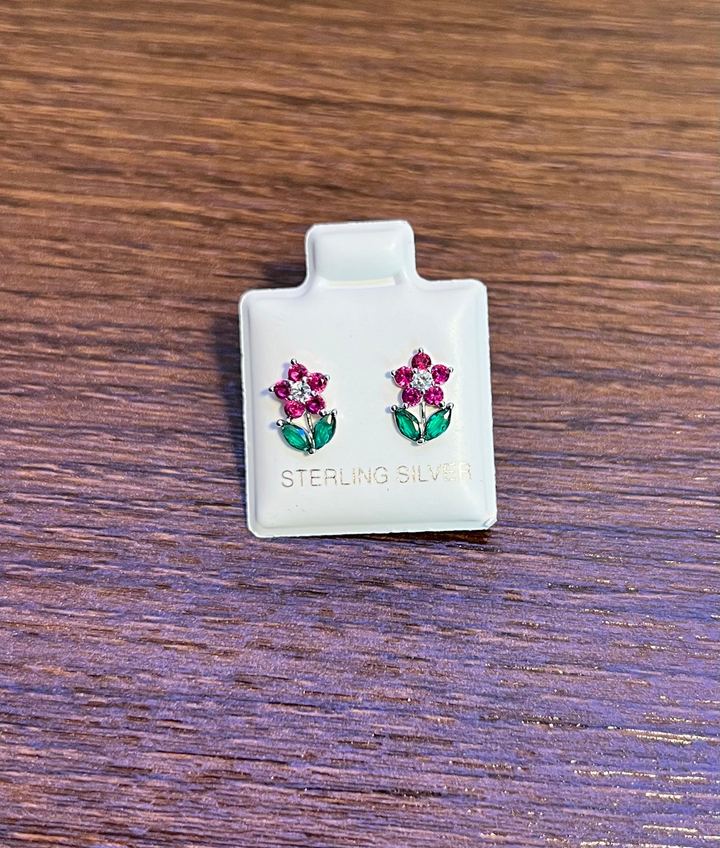 925 SILVER AZALEA FLOWER STUD EARRINGS