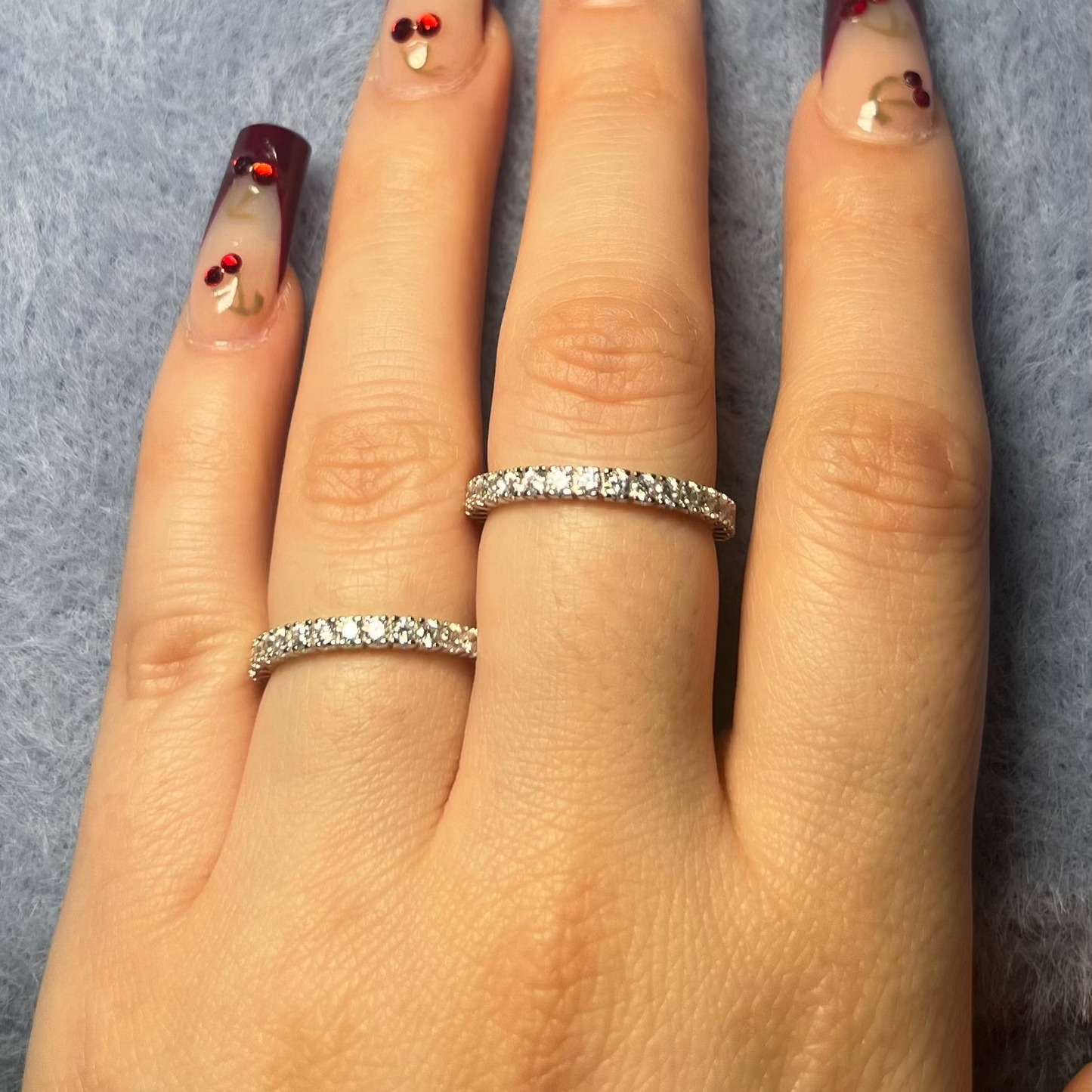 925 Sterling Silver Eternity Round CZ Rhodium Ring