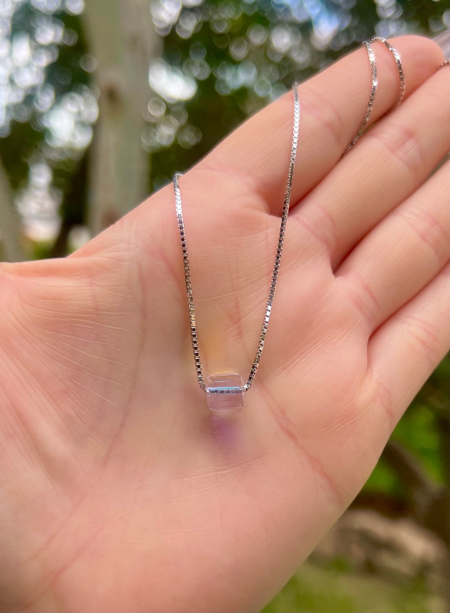 Bubbles Cubic Crystal Pendant Adjustable Choker Necklace