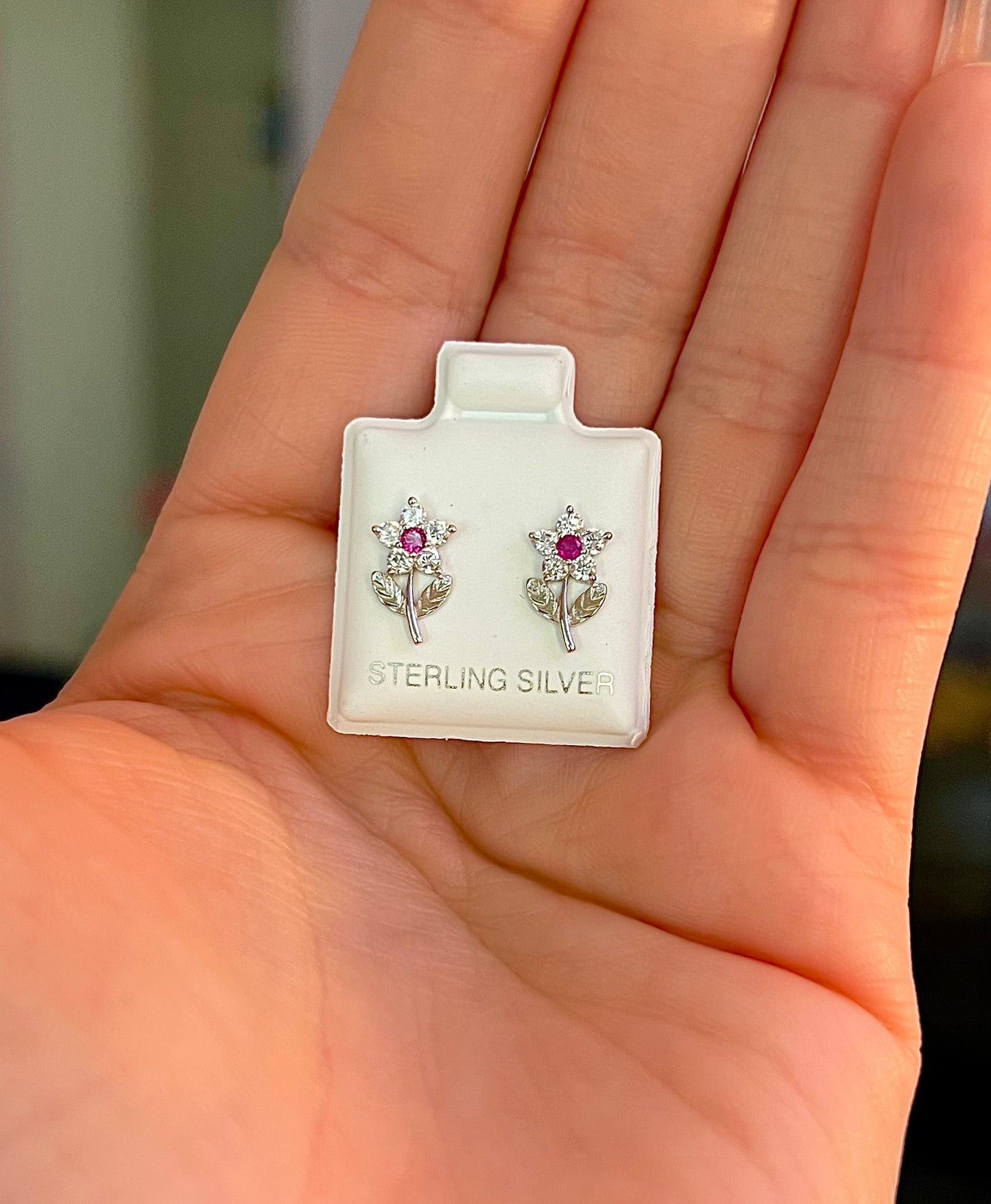 925 SILVER FLORECITA FLOWER SHAPE STUD EARRINGS