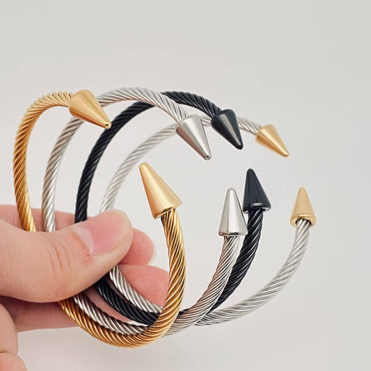 Stainless Steel Opening Adjustable Nail Bangle