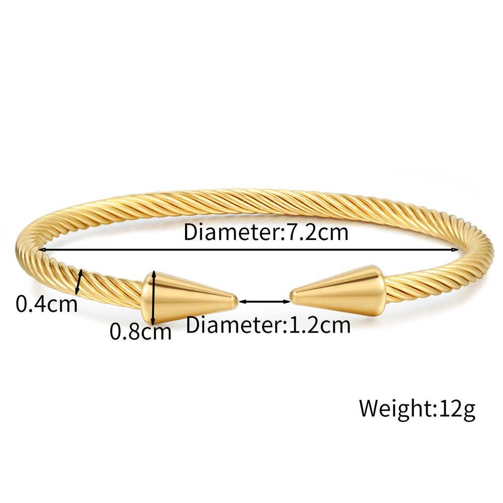 Stainless Steel Opening Adjustable Nail Bangle