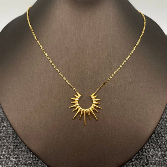 Sunburst Charm 18K Gold-Plated Stainless-Steel Necklace