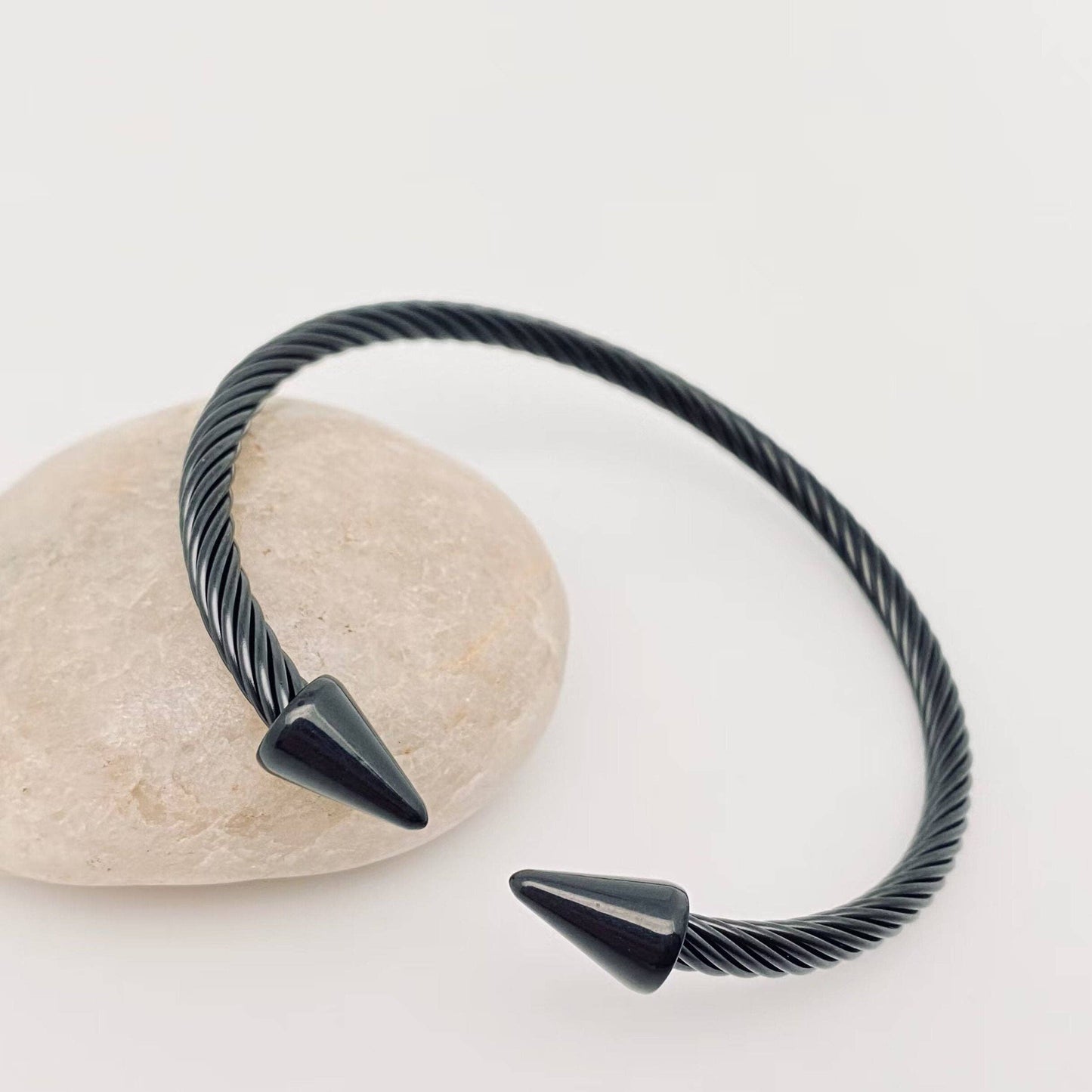 Stainless Steel Opening Adjustable Nail Bangle