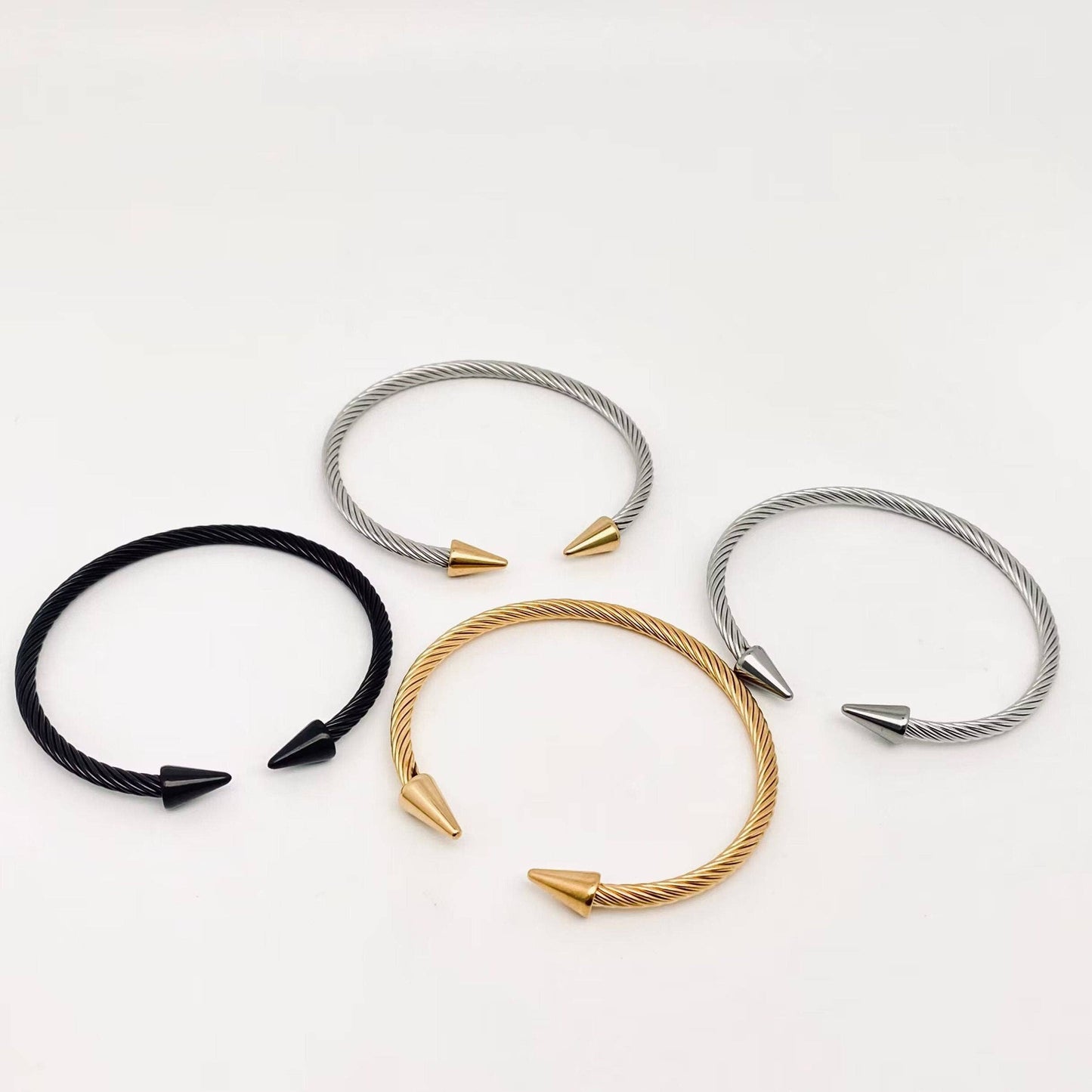 Stainless Steel Opening Adjustable Nail Bangle