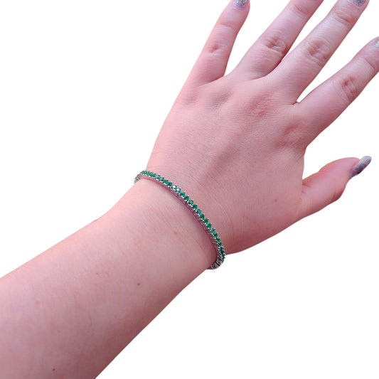 925 GREEN TENNIS BRACELET