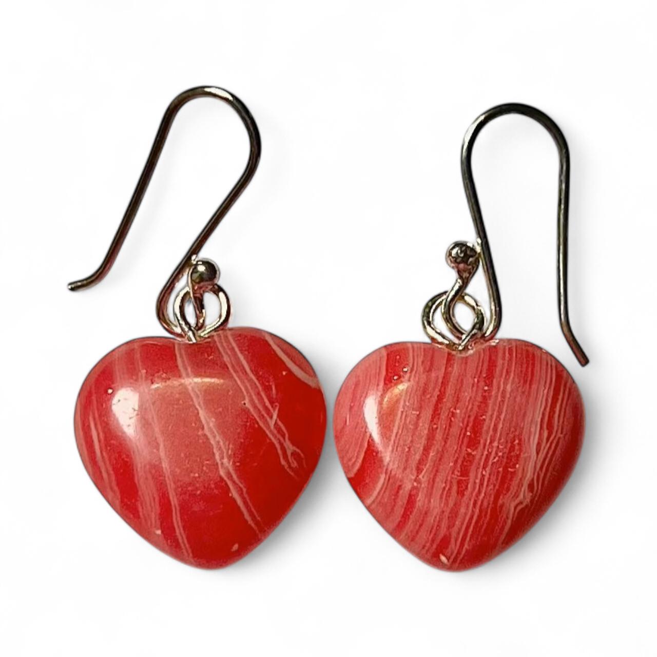 Cupid Pink Heart Shape 925 Sterling Silver Earrings