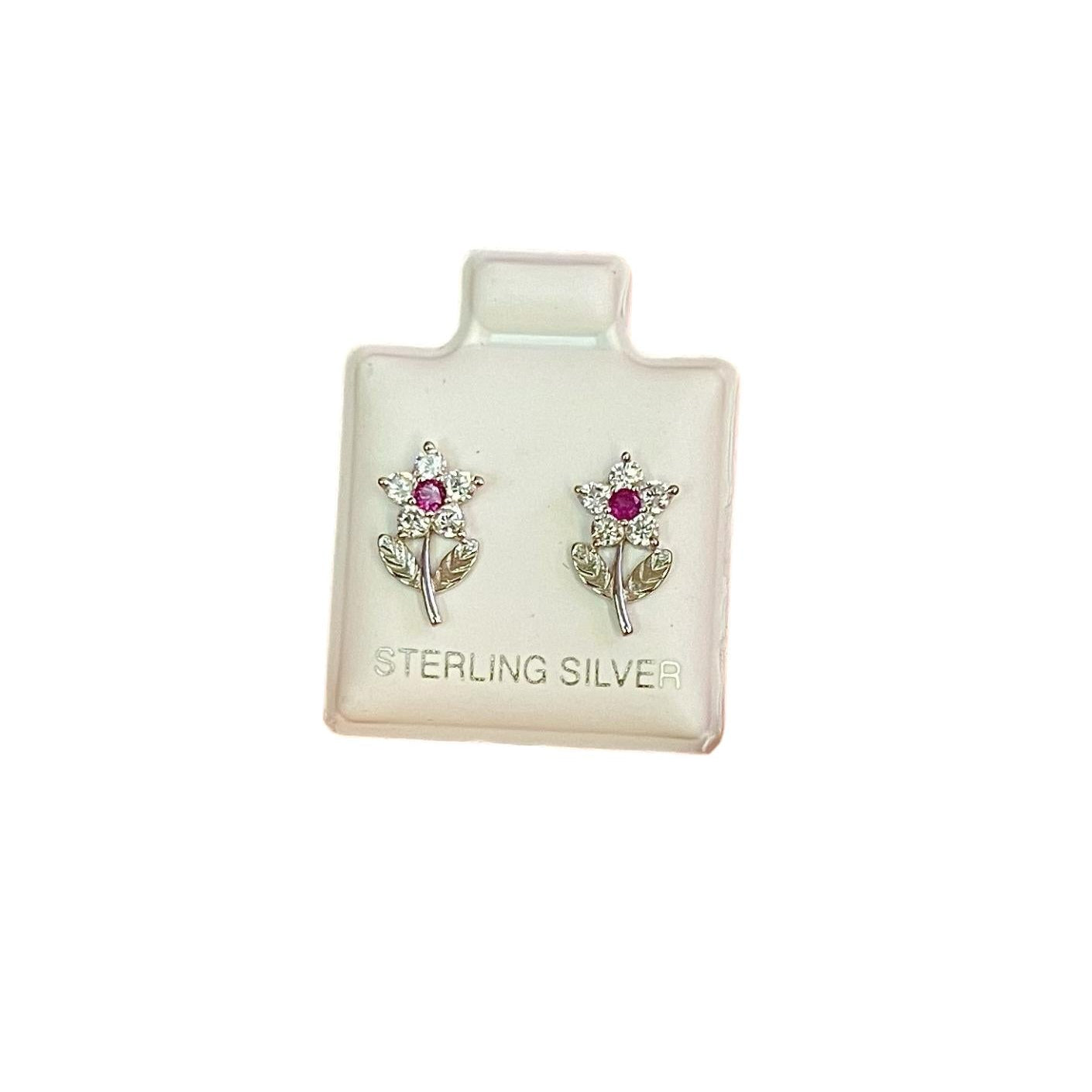 925 SILVER FLORECITA FLOWER SHAPE STUD EARRINGS