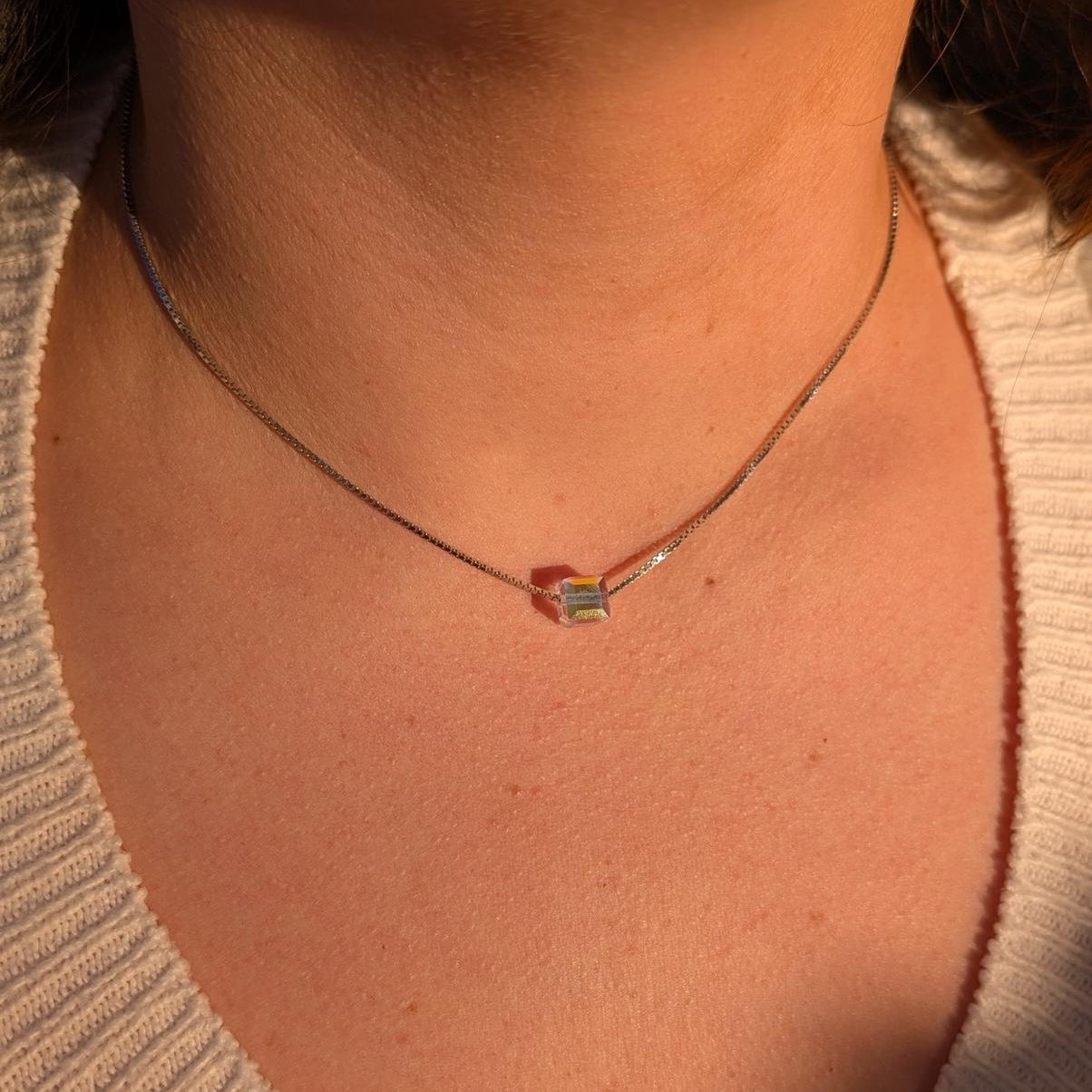 925 Silver Bubbles Cubic Crystal Pendant Necklace