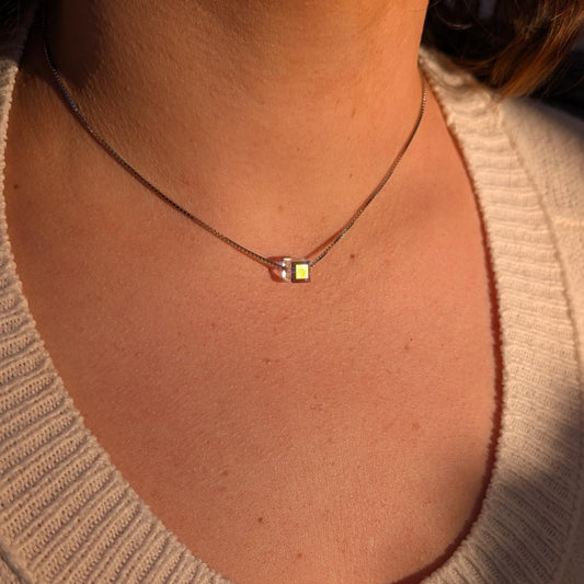 925 Silver Bubbles Cubic Crystal Pendant Necklace