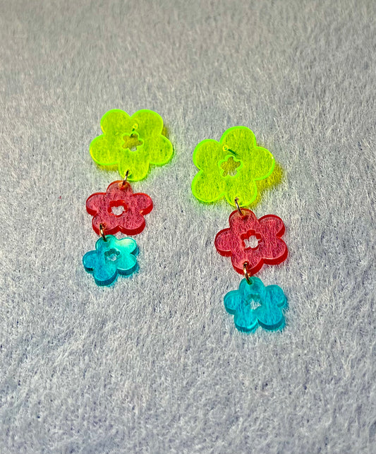 Neon Flowers Earrings